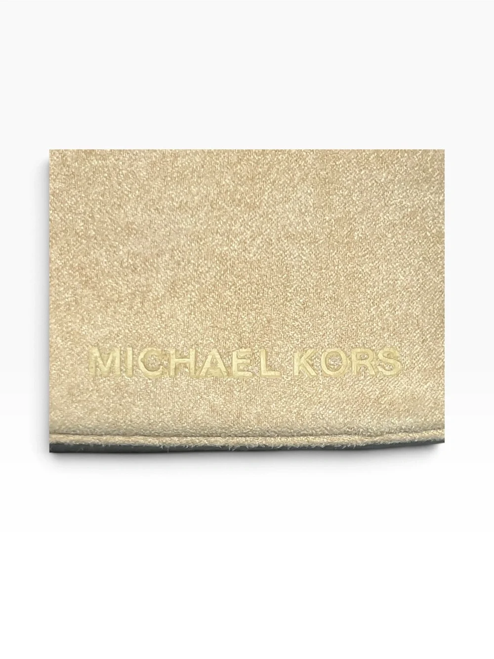 Michael Kors Cream Faux Vegan Suede Cosmetic Cube Makeup Bag